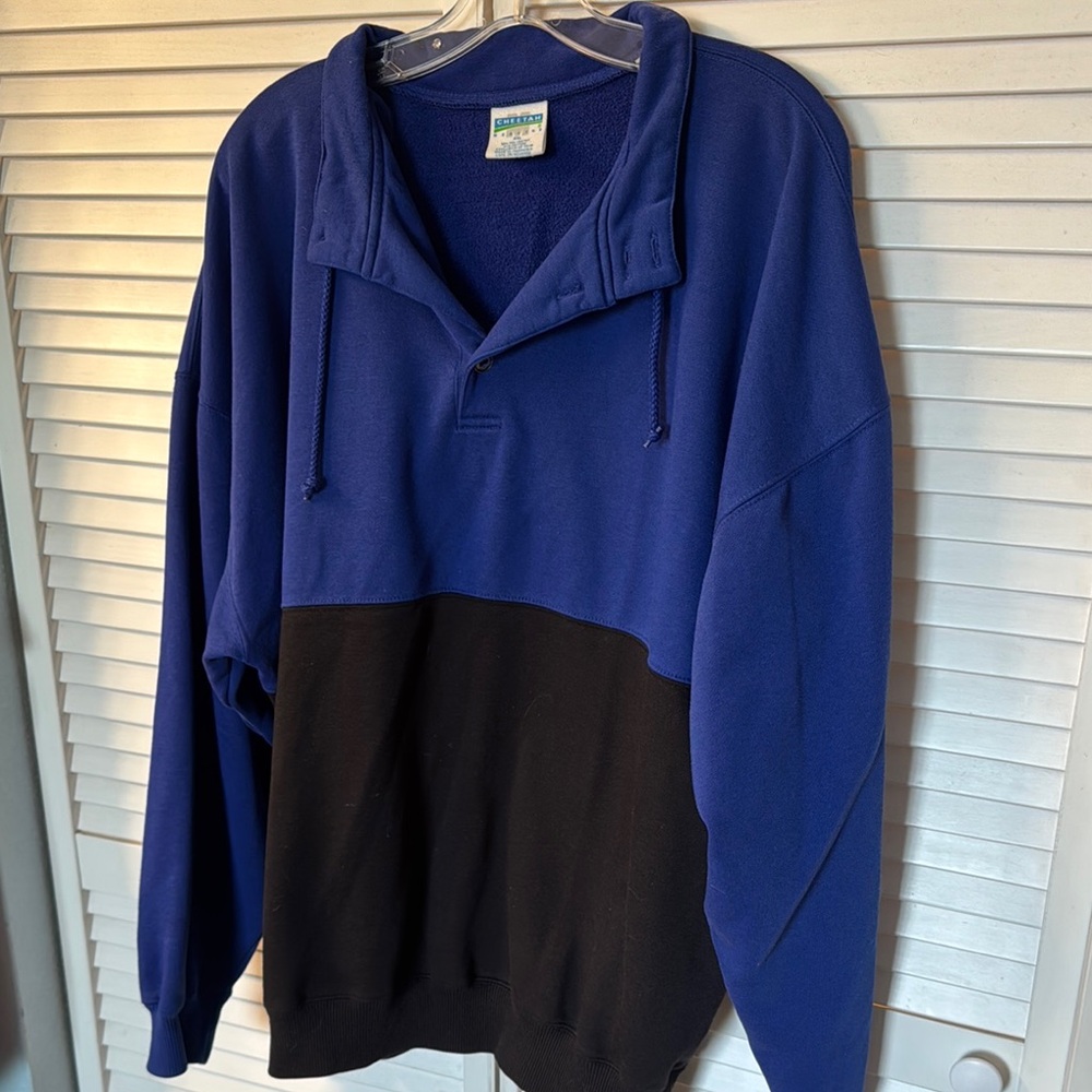 Blue and Black Pullover Sweatshirt